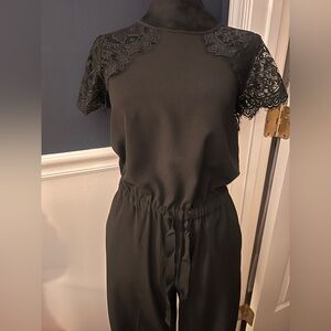 LOFT Petite Jumpsuit with Pockets & Lace